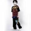 Amanda49 Hip Hop Style Street Fashion Funny Cartoon Patterns Round Neckline Elastic Cotton Short Sleeve T-Shirt