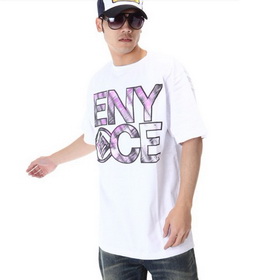 Amanda49 Hip Hop Style Street Fashion Round Neckline Elastic Cotton Short Sleeve T-Shirt