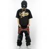 Amanda49 Hip Hop Style Street Fashion Axe and Letter Embroidered Round Neckline Elastic Cotton Short Sleeve T-Shirt