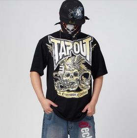 Amanda49 Hip Hop Style Street Fashion Skull Head and Train Printing Round Neckline Elastic Cotton T-Shirt