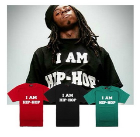 Amanda49 Hip Hop Style Street Fashion Letters Printing Round Neckline Elastic Cotton T-Shirt