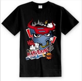 Amanda49 Hip Hop Style Street Fashion Rhinoceros Printing Round Neckline Short Sleeve T-Shirt