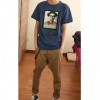 Amanda49 Comfortable and Fashionable Khaki Cotton Nine Minutes of Pants For Men