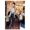 Amanda49 New In Fashion and Cool Style Laconic and Mix-Matched Jeans For Man