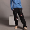Amanda49 Fashionable Red Grid Broken Hole Style Twill Trousers For Men