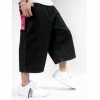 Amanda49 Hip Hop Style Street Fashion Feel Simple Embroid Pattern Loose Middle Jean Pants