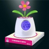 Amanda49 CIS-57013 Pretty Solar LED Flower Alarm Clock Displaying Time and Temperature (White)