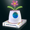 Amanda49 CIS-57012 Pretty Solar LED Flower Alarm Clock Displaying Time and Calendar (White)