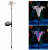 Amanda49 CIS-42160 Lily-style Polyresin LED Color-changing Solar Lamp for Garden Lawn