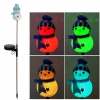 Amanda49 CIS-42144 Snowman Polyresin LED Color-changing Solar Lamp for Garden Lawn