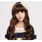 Neat Bang Long Curly Fluffy Cute Round Face Party Wigs for Lady
