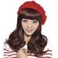 OL Temperament Type Fluffy Long Neat Bang Curly Party Wigs
