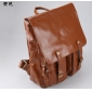 PU Leather Unisex Casual British Style Hiking Backpacks