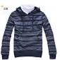 Men's Stripe Cotton Hoodies Fashion Casual England Coat