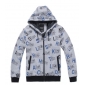 Men's Korean Thick Velvet Cotton Letters Printed Zipper Even Cap Jacket
