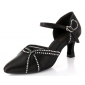 Women Black Rhinestone Latin Shoes