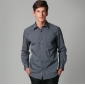Men's Elegant Gray Business Casual Cotton Long-sleeved Shirts