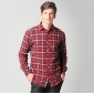 Men's Scottish Red and Black Checkered Cotton Fashion Long-sleeved Casual Shirts