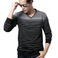 Men's New V-neck Long Sleeve Tops Wool T-shirt