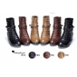 Women's Wave Design Crocodile Pattern Metal Chain Leather Buckle Ankle Boots