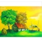 Modern European-style Hand-painted Landscape Frameless Abstract on Canvas Painting
