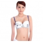 White Steel Ring 1 / 2 Cup Printing Padded Bras