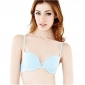 3 / 4 Cup Blue Seamless Deep-v Role Padded Detachable Shoulder Strap Bras