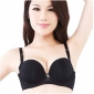 Black Steel Ring 3 / 4 Cup Thin Mold Cup Three Rows of Three-button Bras