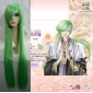 COS Kotiya Sanae ABENOYASUAKI Golden-green Extra Long Straight Ccosplay Wigs