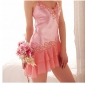 Women's Silk Spaghetti Straps V-neck Embroidery Sexy Underwear Skirt
