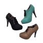 Rivets Platform High-heeled Ankle Lace Up Western Style Boots for Women