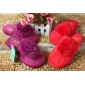 Women's Household Wedges Cotton Slippers Rabbit Fur Slippers