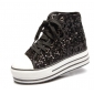Sequins Leisure Lace Up High Increased Platform Shoes