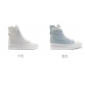 Women's Blue White Canvas Baba Shoe Denim Platform Shoes