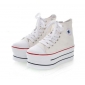 Women's White Blue Flat Fashion Canvas Platform Shoes Baba Shoe