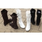 Women's Zipper Pure Color Canvas Leisure Knee High Boots