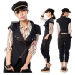 Punk Tassel Badges Blue Black Slim Fit Cowboy Denim Vest Waistcoats for Women