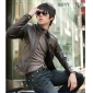 Men's Korean Slim Fit PU Leather Zip Jackets