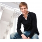 Men's V-neck Long Sleeve Tops British Style Casual T-shirt