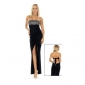 European Style Ball Diamond Backless Black Strapless Dresses