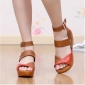 Women's Genuine Leather Wedge Sandal Roman Style Korea Wedges