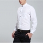 Stand-up Collar Long Sleeve Round Neck Business White Shirts for Men