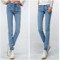 Women's Korea Slim Light Blue Skinny Jeans
