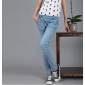 Women's Korea Slim Light Blue Vintage Wash Stretchy Skinny Jeans
