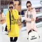Women's Autumn and Winter Korea Printing Deer Hoodies Loose Long Style Coat