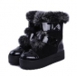Ladies' Rabbit Fur Platform Half Knight Snow Boots for Women
