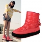 Ladies' Fashionable Non-slip Waterproof Platform Flats Warm Eiderdown Cotton Back Lace Up Ankle Snow Boots for Women