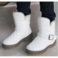 Ladies' Fashionable Non-slip Waterproof Flats Warm Grid Belt Buckle Ankle Snow Boots for Women