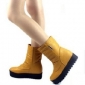 Ladies' Non-slip Waterproof Platform Leather Warm Ankle Snow Boots for Women