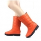 Ladies' Fashionable Non-slip Waterproof Platform Leather Flats Warm Half Snow Boots for Women